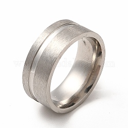 201 impostazioni per anelli scanalati in acciaio inossidabile, anello del nucleo vuoto, per la realizzazione di gioielli con anello di intarsio, colore acciaio inossidabile, diametro interno: 17mm, Scanalatura: 1.2mm