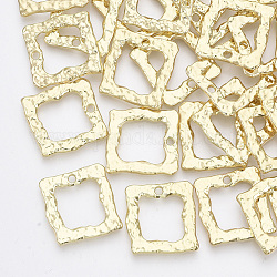 Alloy Pendants, Square, Light Gold, 19x18.5x2mm, Hole: 1.8mm