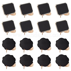 Pizarrón de madera lugar pizarras de titular de tarjeta, nube y rectángulo, negro, 10.15x5x7.7 cm, 9.9x3.7x8.1 cm, 30sets / bolsa