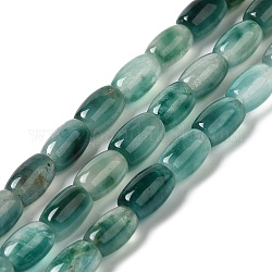 Chapelets de perles de jade teintes naturelles, ovale, sarcelle, 11.5~12x7.5~8mm, Trou: 0.8mm, Environ 29~32 pcs/chapelet, 12.99''~15.16'' (33~38.5 cm)