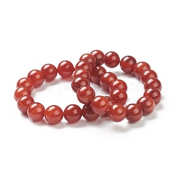 Natur-Achat Perlen Stretch-Armbänder, Runde, Perlen: 12~12.5 mm, Innendurchmesser: 2-1/8 Zoll (5.4 cm)