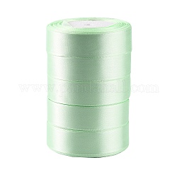 Einseitiges Satinband, Polyesterband, Frühlingsgrün, 1 Zoll (25 mm) breit, 25yards / Rolle (22.86 m / Rolle), 5 Rollen / Gruppe, 125yards / Gruppe (114.3m / Gruppe)