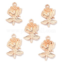 Gifts Ideas for Her Alloy Pendants, Rose, Cadmium Free & Nickel Free & Lead Free, Rose Gold, 25.5x17.5x3mm, Hole: 1.5mm
