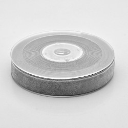 Cinta de terciopelo de poliéster para embalaje de regalo y decoración de festival, gris oscuro, 5/8 pulgada (15 mm), aproximamente 25yards / rodillo (22.86 m / rollo)