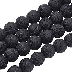 Ph pandahall 610 pièces 6mm perles de lave naturelle chakra noir brin de perles pierres précieuses rondes non teintes perles en vrac perles de guérison d'énergie pour la fabrication de bijoux
