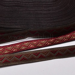 Cintas de poliéster, con patrón de onda, cinta de jacquard, de color rojo oscuro, 1/2 pulgada (12 mm), 33yards / rodillo (30.1752 m / rollo)