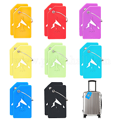 Craspire 16 set di etichette per bagagli in plastica pvc a 8 colori, con anello di sospensione in acciaio inox, rettangolo, colore misto, 91x51x6mm, Foro: 3.5 mm, 2 set / colore