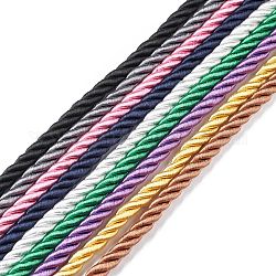 Nylon Twisted Cord, Milan Cord for Home Decoration, Upholstery, Curtain Tieback, Mixed Color, 8mm, about 2.19 Yards(2m)/pc