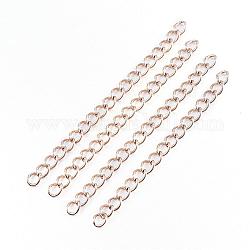 Ion Plating(IP) 304 Stainless Steel Chain Extender, Rose Gold, 45~50x3mm