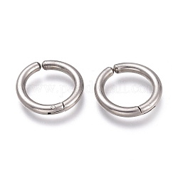 201 orecchini clip-on in acciaio inox, orecchini ipoallergenici, anello, colore acciaio inossidabile, 17x2.5mm