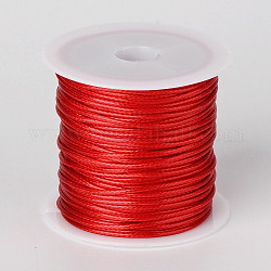 Cordons de polyester ciré, rouge, 1mm, environ 10.93 yards (10 m)/rouleau