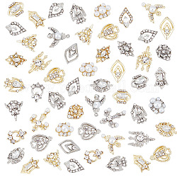 Arricraft 30 pcs strass ongles patchs, Alliage brillant décoration d'ongles diamant bijoux en métal styles multiples art strass charme design cristal bricolage adapté pour nail art accessoires décoratifs