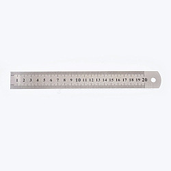 Regla de acero inoxidable, 15/20/30 cm de precisión regla métrica de doble cara herramienta de medición de la escuela y material educativo, color acero inoxidable, 229x26x0.5mm