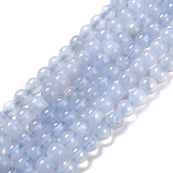 Grado aa fili di perline di agata di pizzo blu naturale, tondo, 6mm, Foro: 1 mm, circa 65pcs/filo, 15.3 pollice