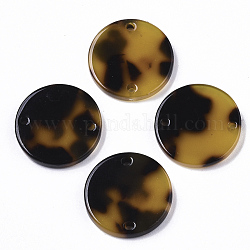 Acetato de celulosa (resina) enlaces conectores, plano y redondo, vara de oro, 17.5x2.5mm, agujero: 1.5 mm