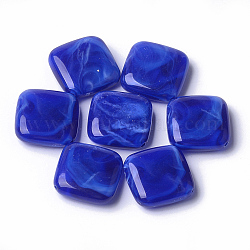 Abalorios de acrílico, estilo de imitación de piedras preciosas, rombo, azul, 23x23.5x7mm, agujero: 1.8 mm, aproximamente 216 unidades / 500 g