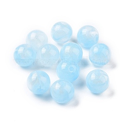 Perles acryliques opaques, perles de paillettes, ronde, lumière bleu ciel, 10.5~11mm, Trou: 2mm, environ 510 pcs/500 g