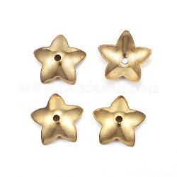 Ion Plating(IP) 304 Stainless Steel Flower Bead Cap, 5-Petal, Golden, 7x7.5x2mm, Hole: 0.8mm