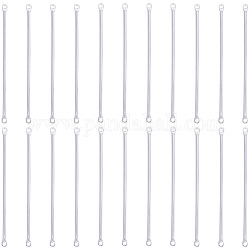 SUNNYCLUE 1 Box 100Pcs Long Connector Charm Bar Charms Bulk Stainless Steel Silver Metal Bars Sticks Link Connectors Charms for Jewelry Making Charms Women DIY Necklaces Earrings Bracelets Crafts