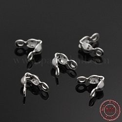 Sterling Silver Bead Tips,  2mm, hole: 1mm