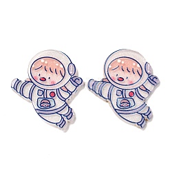 Cabochons acryliques de dessin animé, astronaute, fumée blanche, 33.5x28x2mm