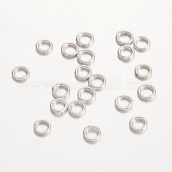 925 круглые кольца из серебра с родиевым покрытием, паяные кольца, закрытые кольца прыжок, платина, 6x1 мм, Около 155 шт / 20 г