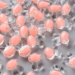Perles en acrylique transparente, Perle en bourrelet, lapin, Saumon, 15.5x12x9.5mm, Trou: 2mm, environ 480 pcs/500 g