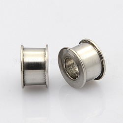 Column 304 Stainless Steel Beads, Large Hole Beads, Stainless Steel Color, 8x6mm, Hole: 3.9mm