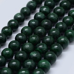 Perline malachite naturali fili, grado B, tondo, 8mm, Foro: 0.7 mm, circa 48pcs/filo, 15.5 pollice (39.5 cm)