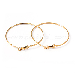 Золотые серьги-кольца из латуни, без никеля , 45x1.2 мм