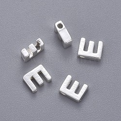 Charms in ottone, lettera, letter.e, 5x4.5x2mm, Foro: 1 mm