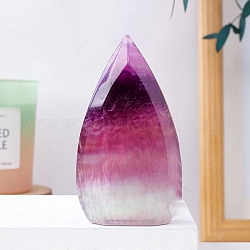 Natural Fluorite Teardrop Display Decorations, Figurine Home Decoration, Reiki Energy Stone for Healing, 40~160x30~110mm