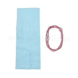 Bandiera della nappa della carta, con corda di cotone, ciano, 335mm