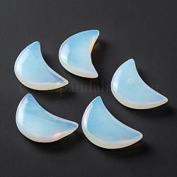 Perles d'opalite, pas de trous / non percés, pour création de fil enroulé pendentif , lune, 34~35x22x7~10mm