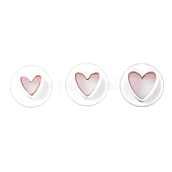 Ensemble d'estampes en plastique pour fondant à biscuits, biscuit cookie tampon impressionner, ronde avec motif coeur, blanc, 42~53mm, 3 pièces / kit