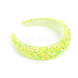 Strass-Kristall-Haarbänder, breite Kunststoff-Haarbänder, Haarschmuck für Frauen, grün gelb, 170x155x45 mm