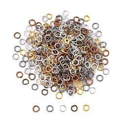 Open Jump Rings Iron Jump Rings, Mixed Color, 4x0.7mm, 21 Gauge, Inner Diameter: 2.6mm, about 12000pcs/500g