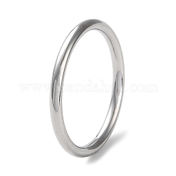 304 anello da dito semplice a fascia semplice in acciaio inossidabile per donna uomo, colore acciaio inossidabile, 1.7mm, diametro interno: noi taglia 6 (16.5 mm)