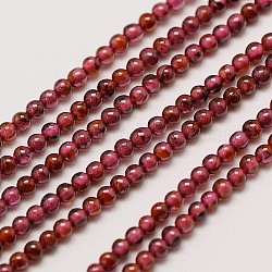 Grade aa pietra preziosa naturale perle tonde granato fili, 2mm, Foro: 0.8 mm, circa 184pcs/filo, 16 pollice