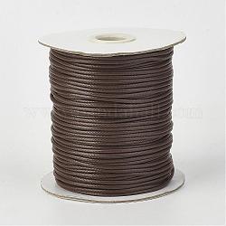 Cordón de poliéster encerado coreano ecológico, saddle brown, 2mm, aproximamente 90yards / rodillo (80 m / rollo)