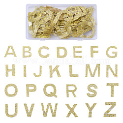 Craftdady glitter hotfix rhinestone, adhesivo termofusible en la parte posterior, accesorios de vestuario, 26 alfabeto, citrino, 46x40x1.5mm, 2sets / caja