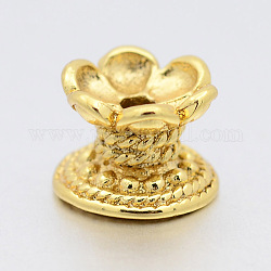 Messing Lotus Perlen, Buddha Schmuckherstellung, golden, 7x9 mm, Bohrung: 2.5 mm