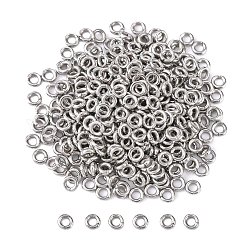 304 in acciaio inox anelli di salto aperto, colore acciaio inossidabile, 18 gauge, 4x1mm, diametro interno: 2mm, circa 168pcs/10g
