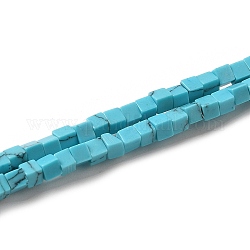Chapelets de perles en turquoise synthétique, cube, 2~2.5x2.5~3.5x2.5~3mm, Trou: 0.4mm, Environ 157~165 pcs/chapelet, 14.96~15.75'' (38~40 cm)