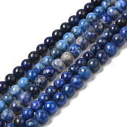 Chapelets de perles en lapis-lazuli naturel, teints et chauffée, ronde, 4.6~5.6mm, Trou: 1~1.5mm, 15'' (38.1 cm)