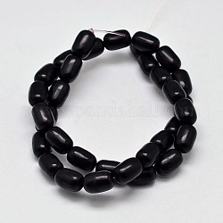 Dyed Barrel Synthetic Turquoise Beads Strands, Black, 12x8mm, Hole: 1mm, about 31pcs/strand, 15.7 inch