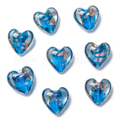 Goldsans main de perles au chalumeau, cœur, bleu royal, 28x28x16mm, Trou: 2mm