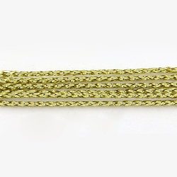 Braided Non-Elastic Beading Metallic Cords, 8-Ply, Light Khaki, 1mm, about 109.36 yards(100m)/bundle