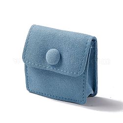 Pochettes rectangle en velours, avec fermoir fer, sacs de rangement de bijoux, pour bagues & colliers & porte-bracelets, bleuet, 6.2x6x1.1 cm
