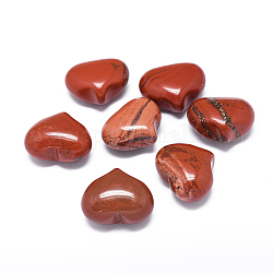 Piedra de palma de corazón de jaspe rojo natural, piedra de bolsillo para la meditación de equilibrio de energía, 20~21x25~25.5x13~14mm